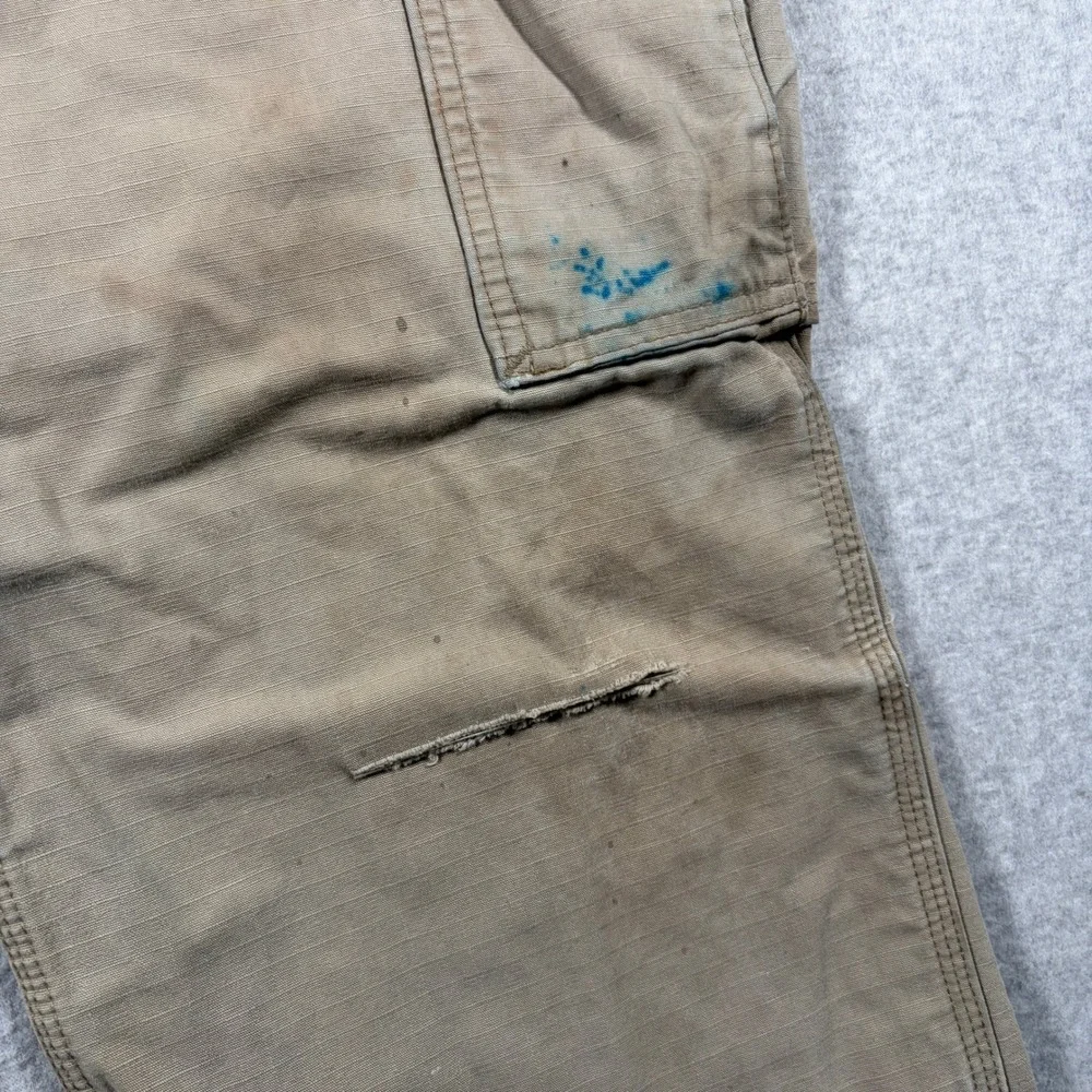 Carhartt Cargo Pants Mens 36x34 Tan B342 DES Relaxed Fit Ripstop Work Trousers